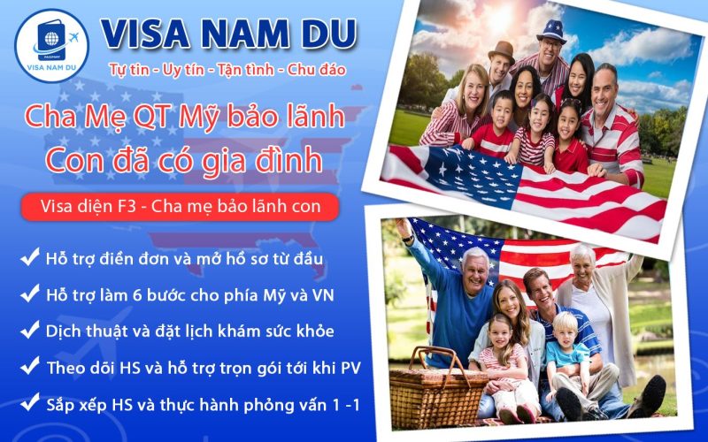 Cha mẹ có quốc tịch bảo lãnh con đã có gia đình - diện F3-dv