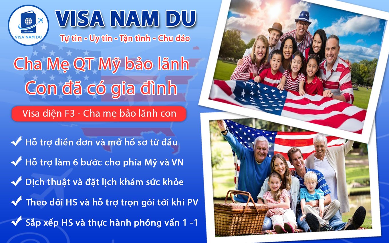 Cha mẹ có quốc tịch bảo lãnh con đã có gia đình – Visa định cư Mỹ diện F3