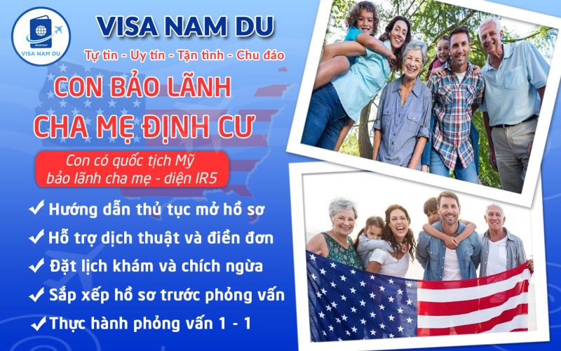 con bảo lãnh cha mẹ định cư - visa đi Mỹ