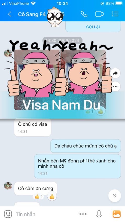 Anh chị em bảo lãnh đi Mỹ diện F4 - vợ chồng cô Sang - 210624