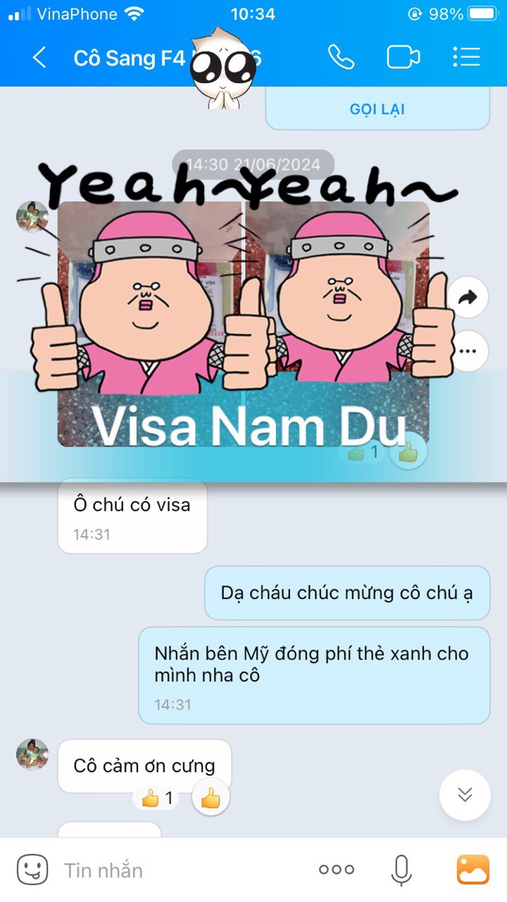 Chúc mừng vợ chồng cô Sang đã đậu phỏng vấn Visa diện anh chị em bảo lãnh định cư Mỹ F4