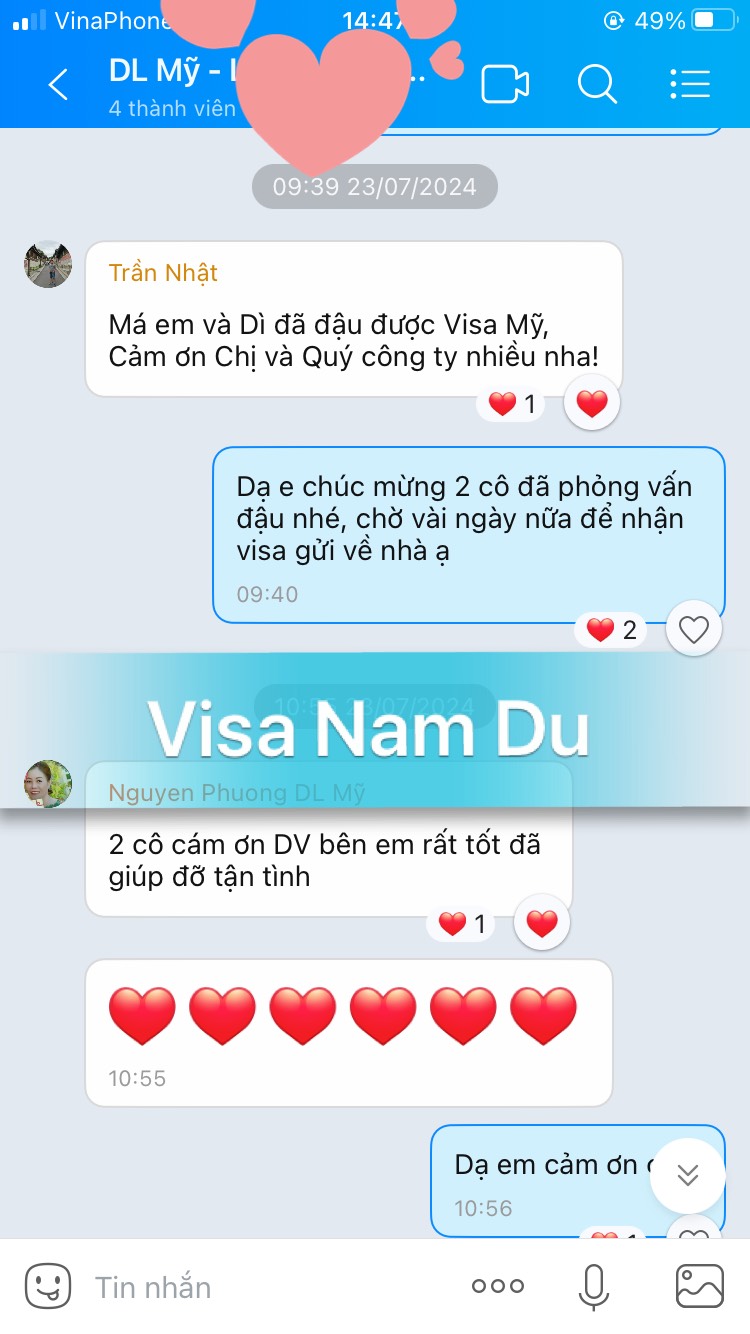 Chúc mừng cô Phượng và cô Liên đã đậu visa thăm thân Mỹ diện (B1/B2)