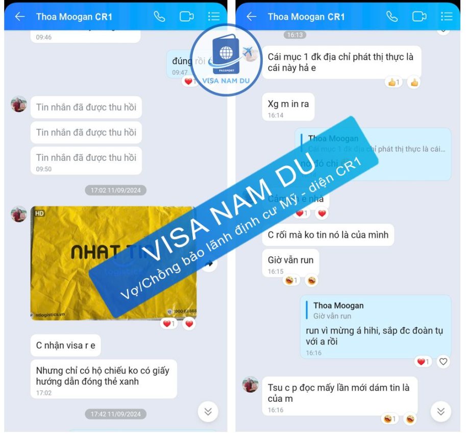 Chúc mừng chị Thoa đã đậu phỏng vấn visa định cư mỹ diện CR1 (Chồng bảo lãnh Vợ đi Mỹ)