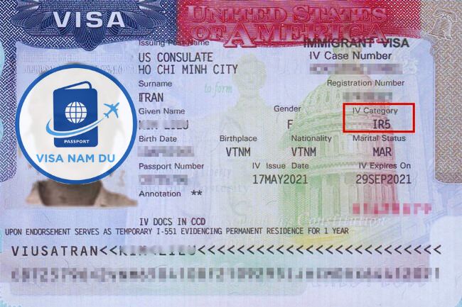 Mẫu visa IR5 - Visa Nam Du