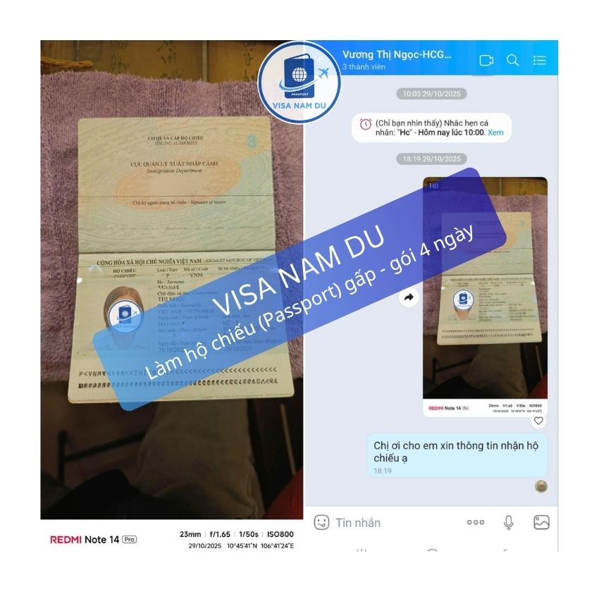 Chúc mừng chị Ngọc đã nhận được hộ chiếu (passport) gói làm nhanh 7 ngày tại Hà Nội