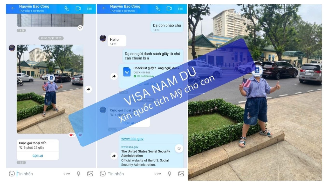 Chúc mừng bé Bảo Minh đã phỏng vấn xin quốc tịch Mỹ thành công