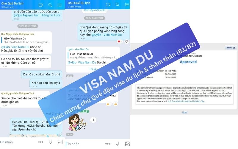 Chúc mừng chú Quế đậu visa du lịch và thăm thân (B1/B2)