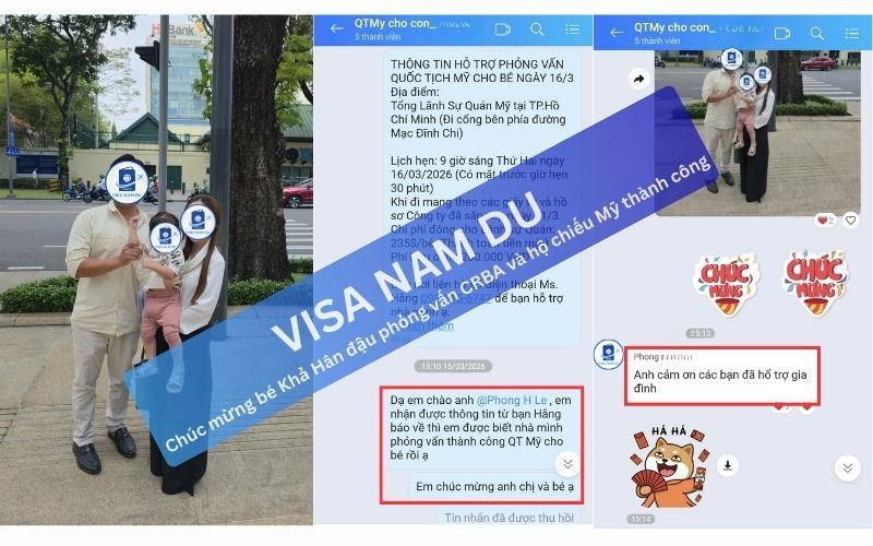 Chúc mừng bé Khả Hân đậu phỏng vấn CRBA và hộ chiếu Mỹ thành công