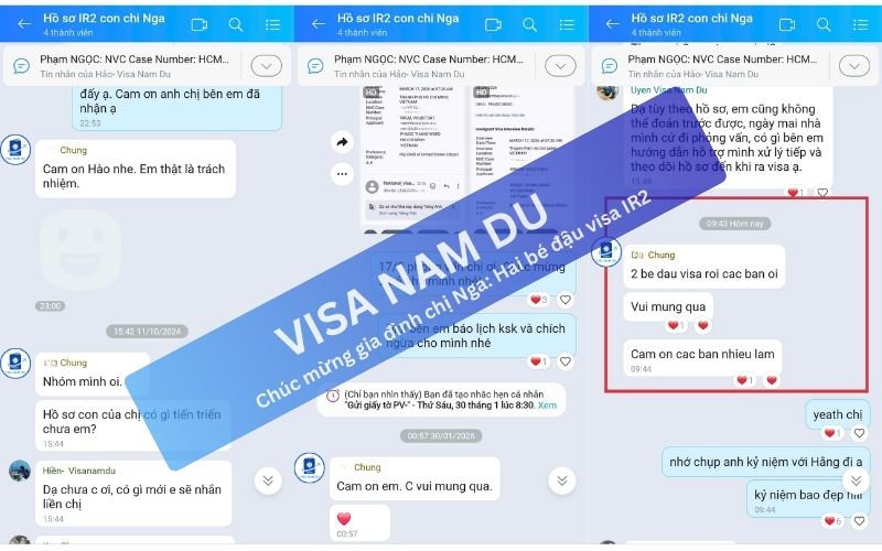 Chúc mừng gia đình chị Nga: Hai bé đậu visa IR2