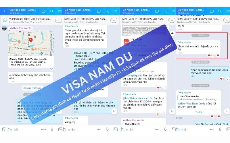 Chúc mừng gia đình cô Ngọc Tươi nhận visa diện F3 – Bảo lãnh đã con lập gia đình