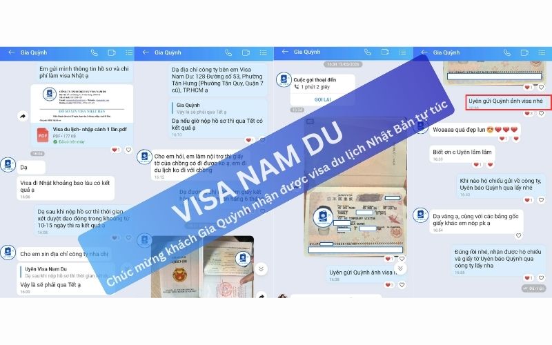 Chúc mừng khách Gia Quỳnh nhận được visa du lịch Nhật Bản tự túc