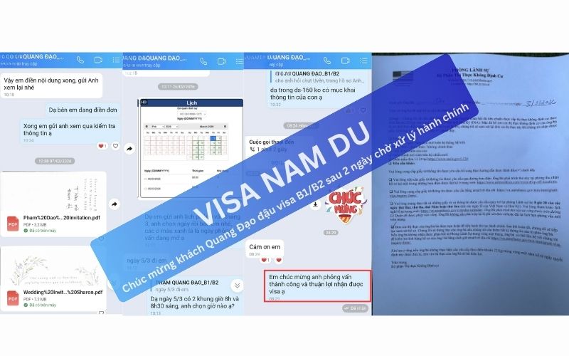 Chúc mừng khách Quang Đạo đậu visa B1/B2 sau 2 ngày chờ xử lý hành chính