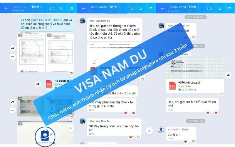 Chúc mừng anh Thành nhận Lý lịch tư pháp Singapore chỉ sau 2 tuần 