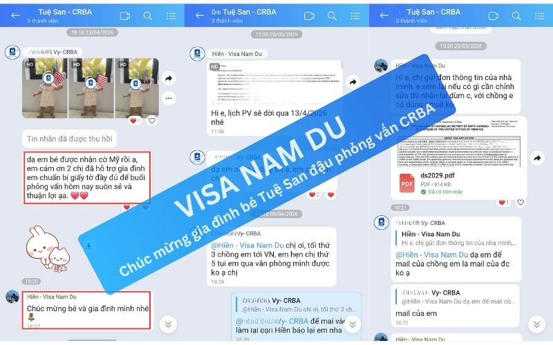 Chúc mừng gia đình bé Tuệ San đậu phỏng vấn CRBA
