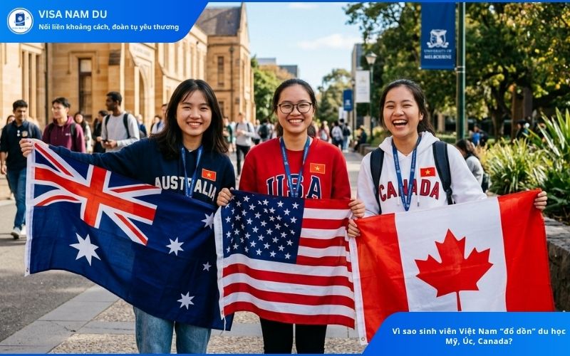 Vì sao sinh viên Việt Nam “đổ dồn” du học Mỹ, Úc, Canada?