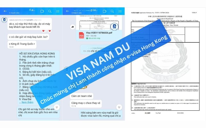Chúc mừng chị Lam thành công nhận e-visa Hong Kong
