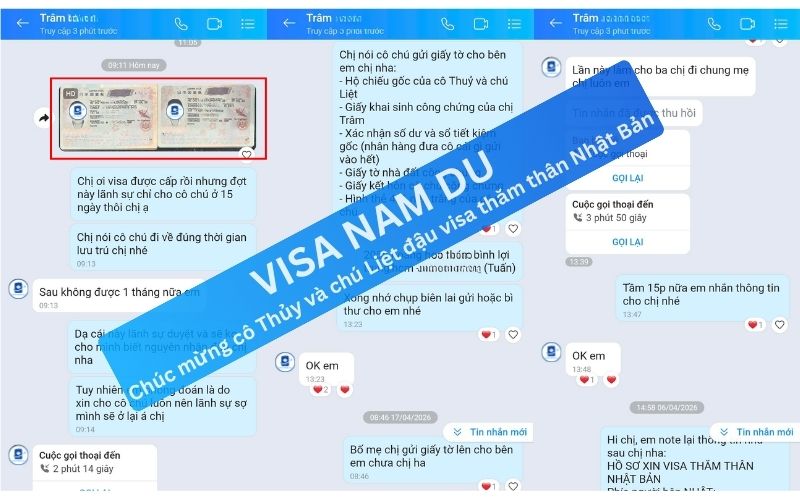 Chúc mừng cô Thủy và chú Liệt đậu visa thăm thân Nhật Bản