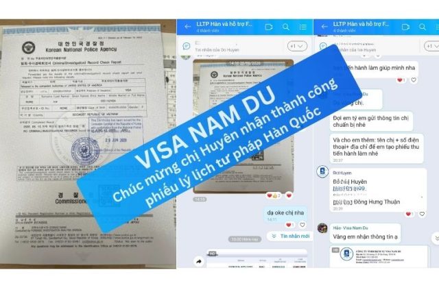 Chúc mừng chị Huyên nhận thành công phiếu lý lịch tư pháp Hàn Quốc