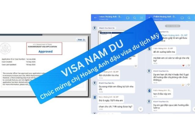 Chúc mừng chị Hoàng Anh đậu visa du lịch Mỹ