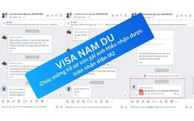 Chúc mừng hồ sơ con gái anh Hiếu nhận được biên nhận diện IR2