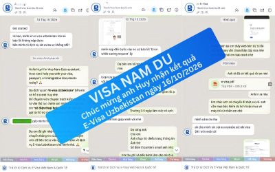 Kết quả E-visa Uzbekistan thành công – Chúc mừng anh Huy
