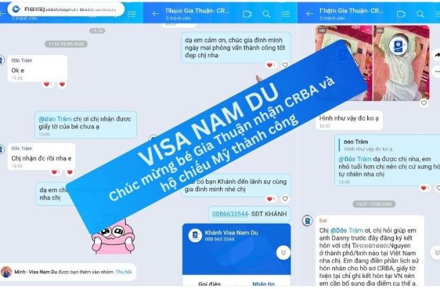 Chúc mừng bé Gia Thuận nhận CRBA và hộ chiếu Mỹ thành công