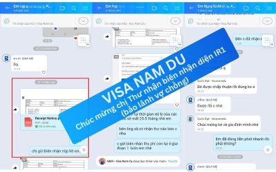 Chúc mừng chị Thư nhận biên nhận diện IR1 (bảo lãnh vợ chồng)